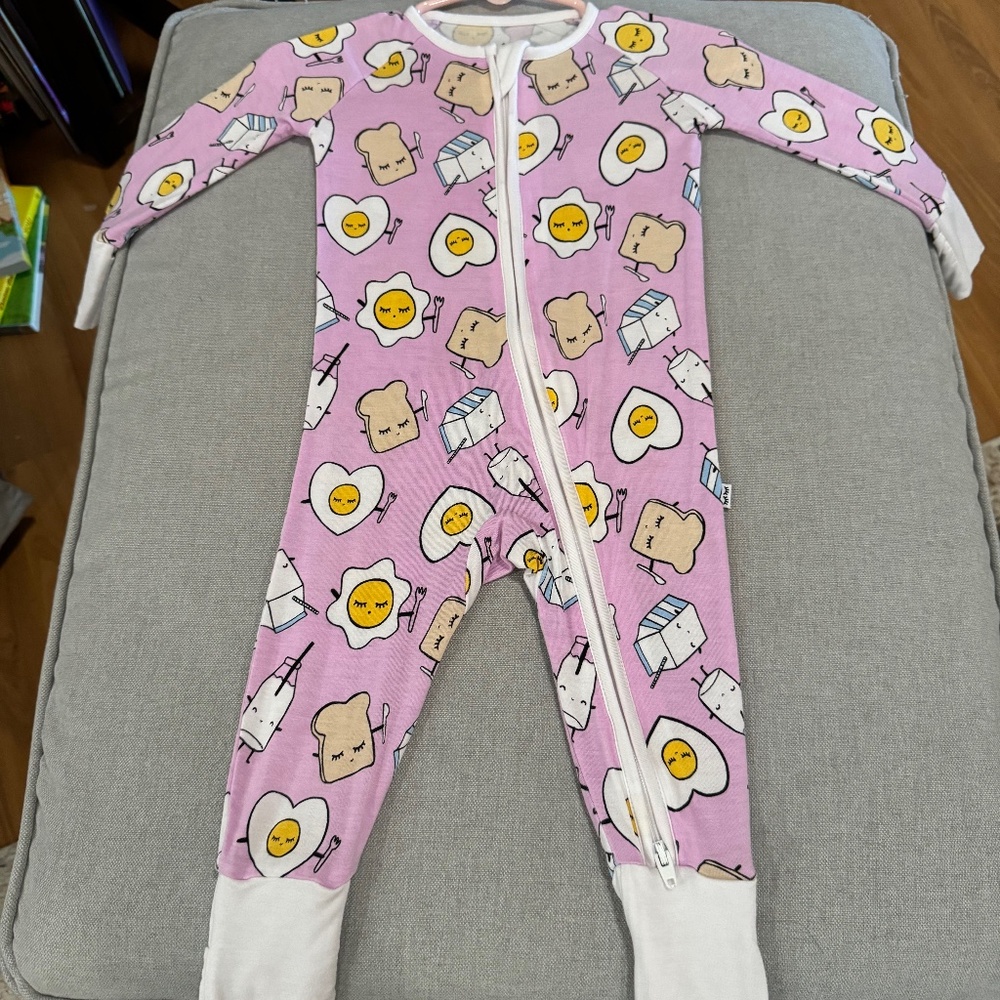 Pink Breakfast Little Sleepies Zippy 3-6mo NWOT